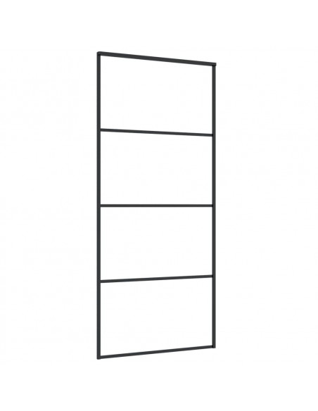 Porta Scorrevole Vetro Smerigliato ESG Alluminio 90x205 cm Nera