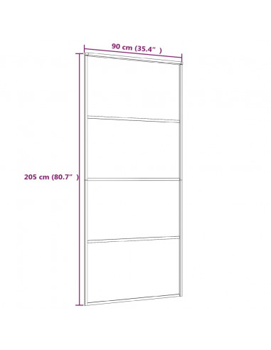Porta Scorrevole Vetro Smerigliato ESG Alluminio 90x205 cm Nera
