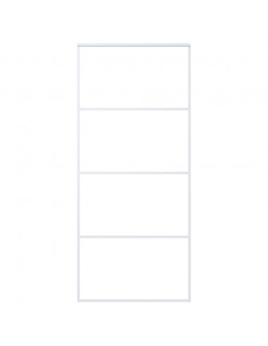 Porta Scorrevole in Vetro ESG e Alluminio 90x205cm Bianca