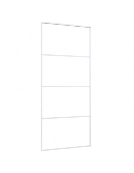 Porta Scorrevole in Vetro ESG e Alluminio 90x205cm Bianca