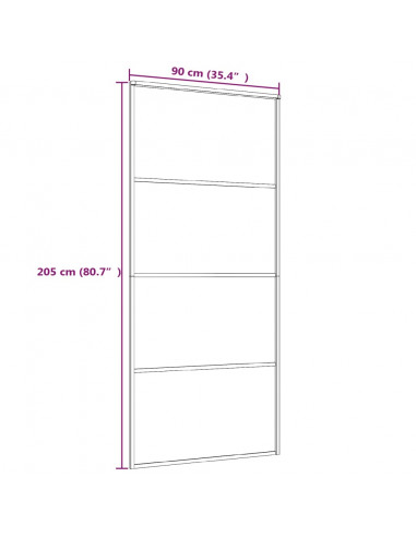 Porta Scorrevole in Vetro ESG e Alluminio 90x205cm Bianca