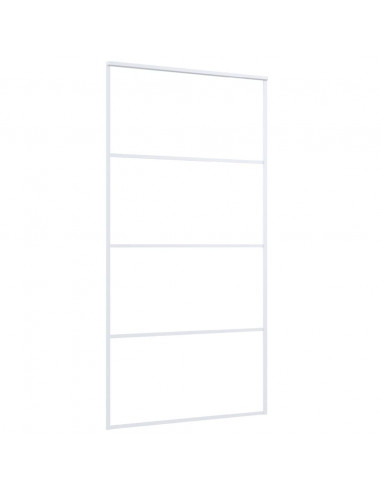 Porta Scorrevole in Vetro ESG e Alluminio 102,5x205 cm Bianca