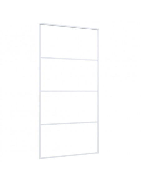 Porta Scorrevole in Vetro ESG e Alluminio 102,5x205 cm Bianca