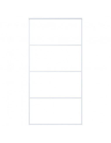 Porta Scorrevole in Vetro ESG e Alluminio 102,5x205 cm Bianca