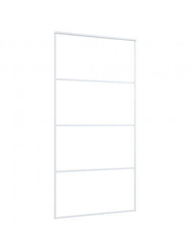 Porta Scorrevole in Vetro ESG e Alluminio 102,5x205 cm Bianca
