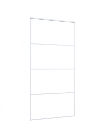 Porta Scorrevole in Vetro ESG e Alluminio 102,5x205 cm Bianca
