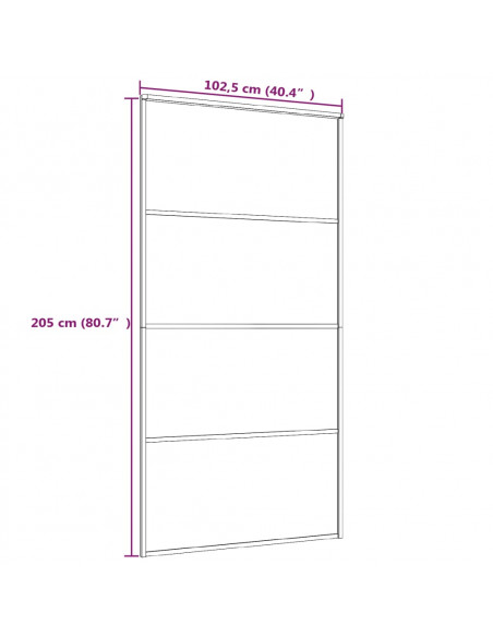 Porta Scorrevole in Vetro ESG e Alluminio 102,5x205 cm Bianca