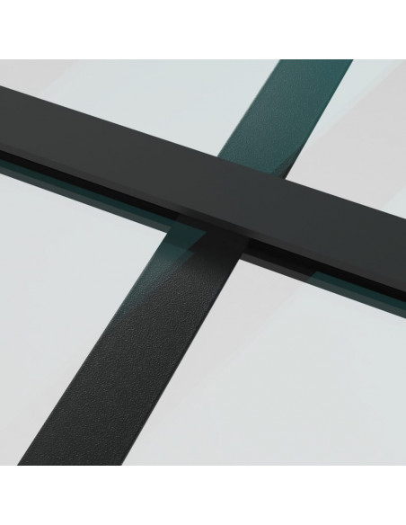 Porta Scorrevole Vetro Smerigliato ESG Alluminio 90x205 cm Nera