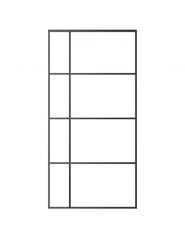 Porta Scorrevole in Vetro ESG e Alluminio 102,5x205 cm Nera