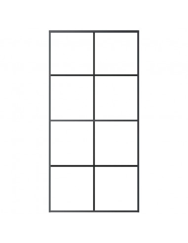 Porta Scorrevole Nera 102,5x205 cm in Vetro ESG e Alluminio