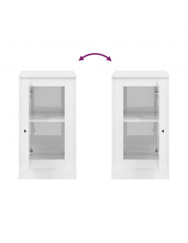 Credenze 2 pz Bianco Lucido 37,5x35,5x67,5 cm Legno Multistrato