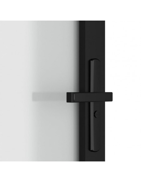 Porta Interna 102,5x201,5 cm Nero Opaco in Vetro e Alluminio