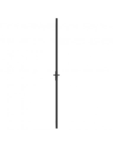 Porta Interna 83x201,5 cm Nera in Vetro ESG e Alluminio