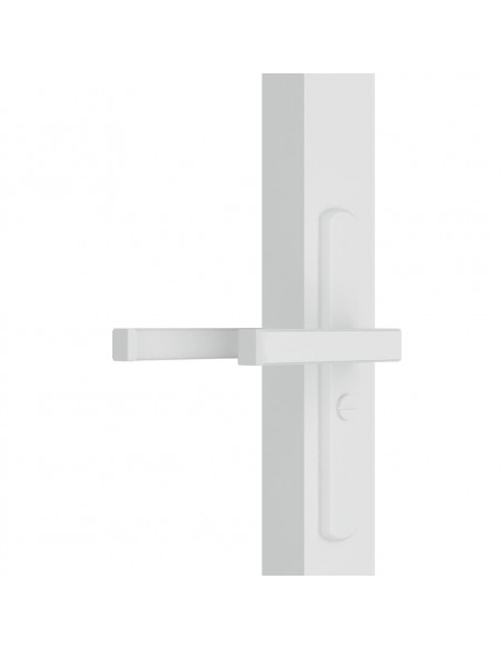 Porta Interna 83x201,5 cm Bianca in Vetro ESG e Alluminio
