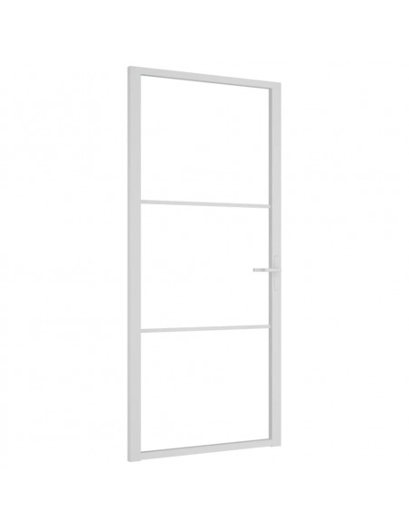 Porta Interna 93x201,5 cm Bianca in Vetro ESG e Alluminio