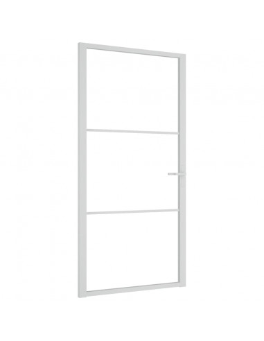Porta Interna 102,5x201,5 cm Bianca in Vetro ESG e Alluminio