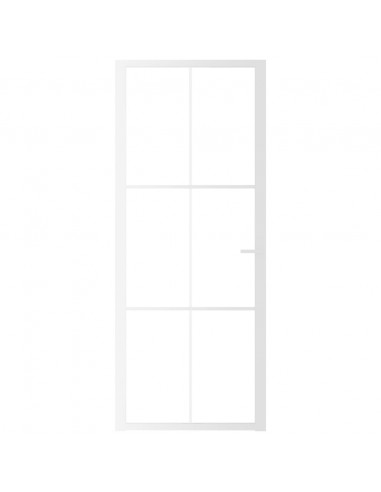 Porta Interna 83x201,5 cm Bianca in Vetro ESG e Alluminio