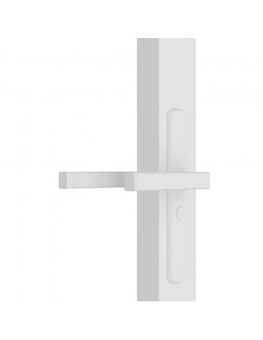 Porta Interna 93x201,5 cm Bianca in Vetro ESG e Alluminio