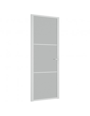 Porta Interna 76x201,5 cm Bianco Opaco Vetro e Alluminio