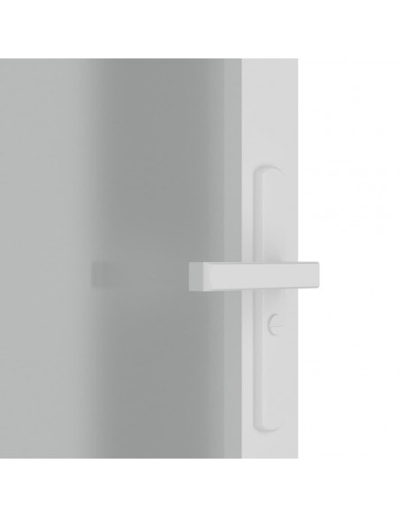 Porta Interna 93x201,5 cm Bianco Opaco Vetro e Alluminio