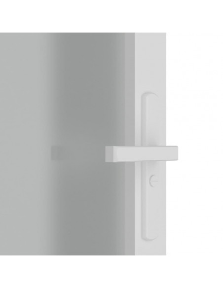Porta Interna 83x201,5 cm Bianco Opaco Vetro e Alluminio