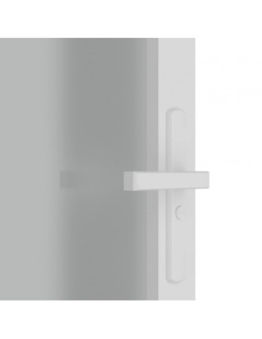 Porta Interna 93x201,5 cm Bianco Opaco Vetro e Alluminio