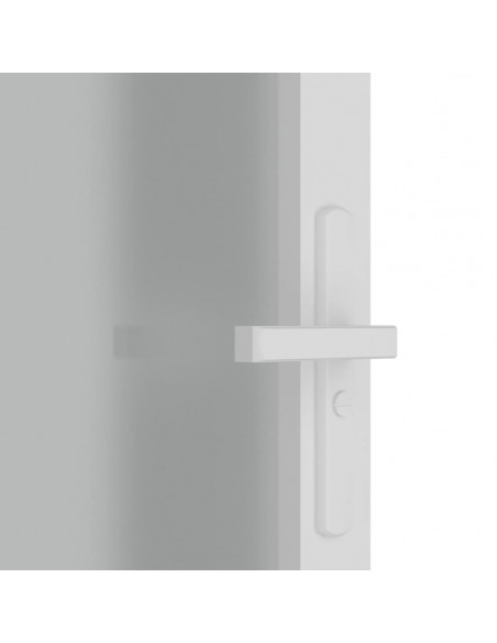 Porta Interna 93x201,5 cm Bianco Opaco Vetro e Alluminio