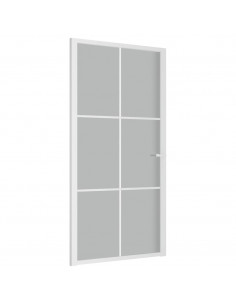 Porta Interna 102,5x201,5 cm Bianco Opaco in Vetro e Alluminio 2