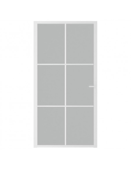 Porta Interna 102,5x201,5 cm Bianco Opaco in Vetro e Alluminio