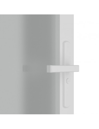Porta Interna 102,5x201,5 cm Bianco Opaco in Vetro e Alluminio
