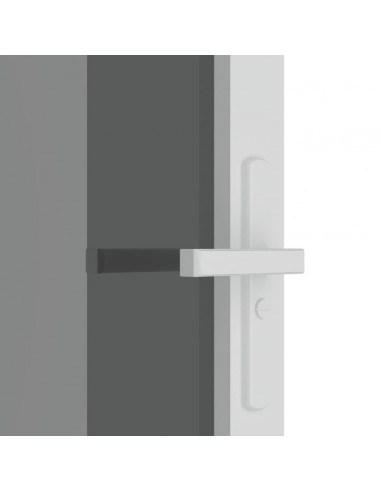 Porta Interna 83x201,5 cm Bianca in Vetro ESG e Alluminio