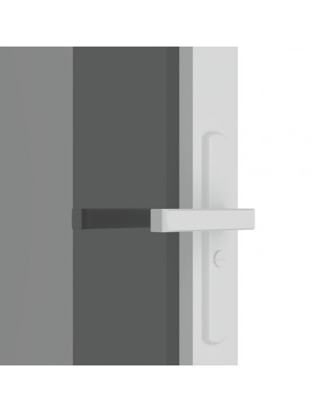 Porta Interna 102,5x201,5 cm Bianca in Vetro ESG e Alluminio