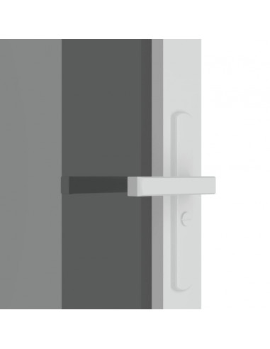 Porta Interna 83x201,5 cm Bianca in Vetro ESG e Alluminio