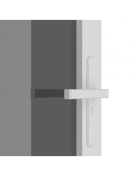 Porta Interna 83x201,5 cm Bianca in Vetro ESG e Alluminio