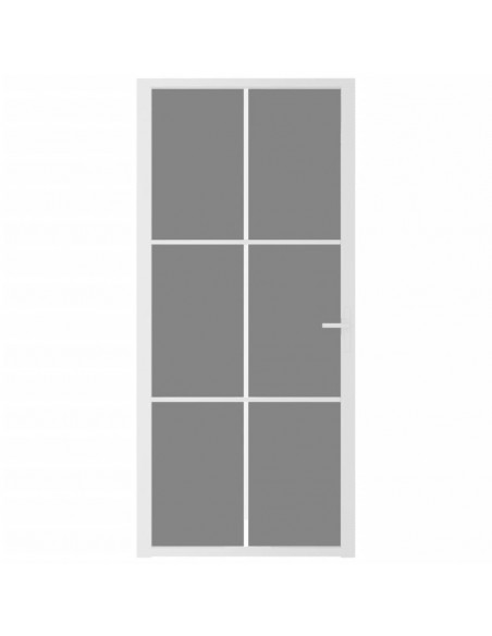 Porta Interna 93x201,5 cm Bianca in Vetro ESG e Alluminio