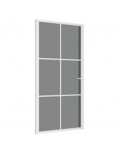Porta Interna 102,5x201,5 cm Bianca in Vetro ESG e Alluminio 2
