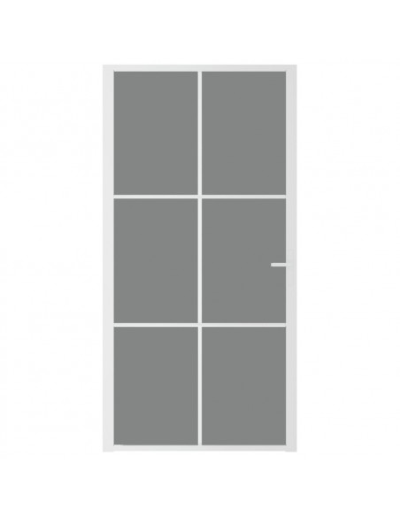 Porta Interna 102,5x201,5 cm Bianca in Vetro ESG e Alluminio