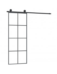 Porta Scorrevole con Ferramenta 76x205cm Vetro ESG Alluminio 2