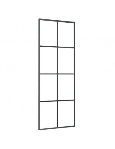 Porta Scorrevole con Ferramenta 76x205cm Vetro ESG Alluminio