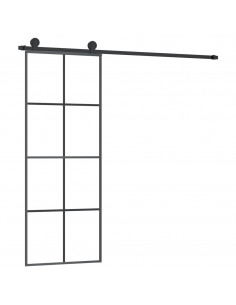 Porta Scorrevole con Ferramenta 76x205cm Vetro ESG Alluminio 2