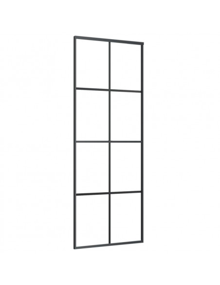 Porta Scorrevole con Ferramenta 76x205cm Vetro ESG Alluminio