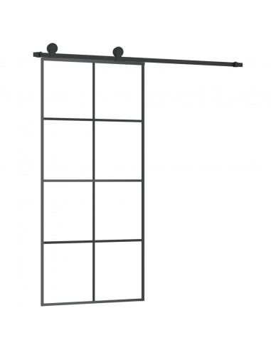 Porta Scorrevole con Ferramenta 90x205cm Vetro ESG Alluminio