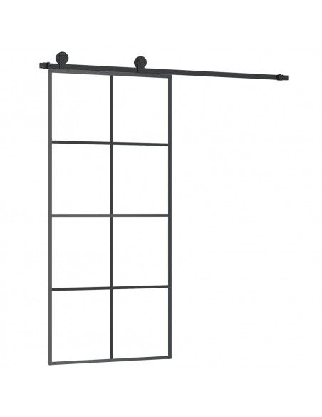 Porta Scorrevole con Ferramenta 90x205cm Vetro ESG Alluminio