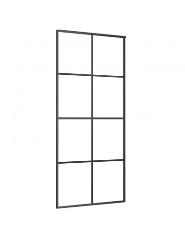 Porta Scorrevole con Ferramenta 90x205cm Vetro ESG Alluminio