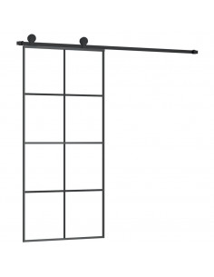 Porta Scorrevole con Ferramenta 90x205cm Vetro ESG Alluminio 2