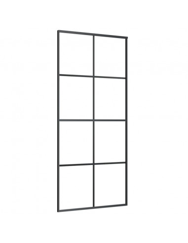 Porta Scorrevole con Ferramenta 90x205cm Vetro ESG Alluminio