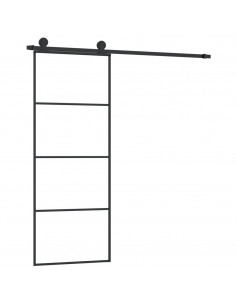 Porta Scorrevole con Ferramenta 76x205cm Vetro ESG Alluminio 2