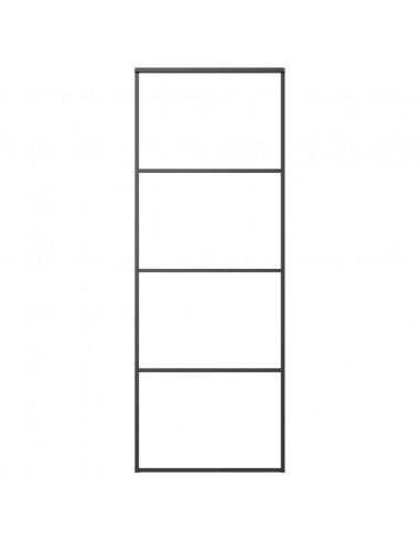 Porta Scorrevole con Ferramenta 76x205cm Vetro ESG Alluminio