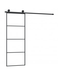 Porta Scorrevole con Ferramenta 76x205cm Vetro ESG Alluminio 2