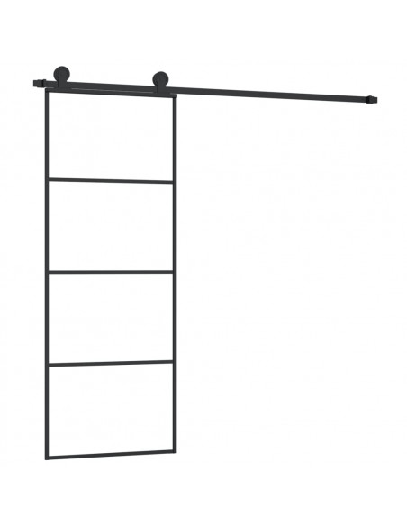 Porta Scorrevole con Ferramenta 76x205cm Vetro ESG Alluminio